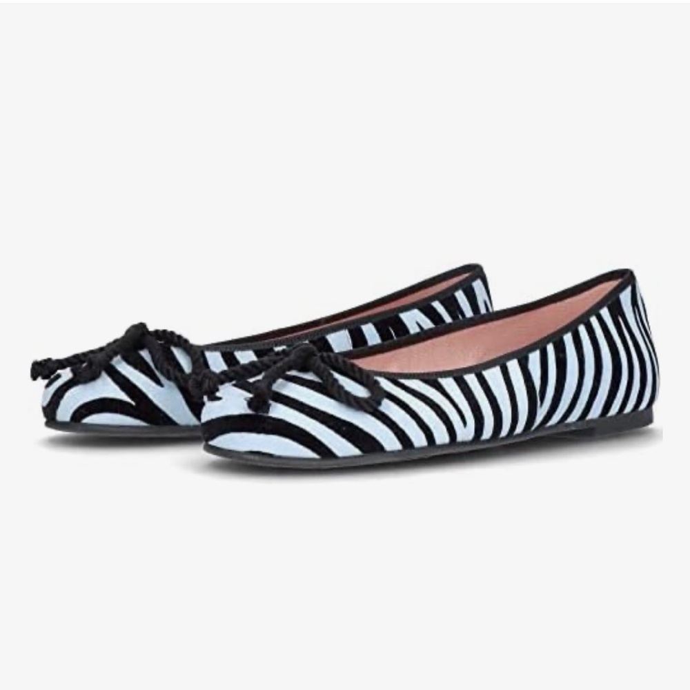 Pretty Ballerinas Black and White Zebra Flats